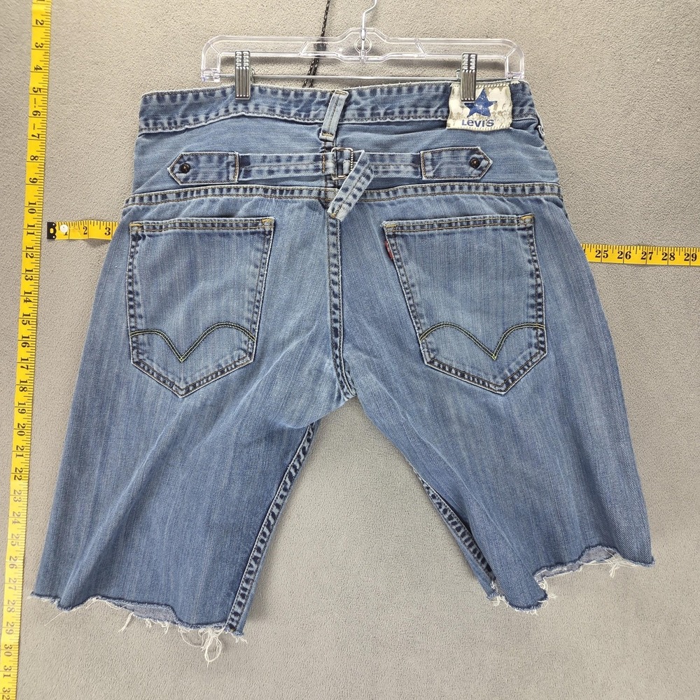 VTG Levis Engineered Shorts Mens 34 Blue Star Buckle Back Jorts Jeans 12" Inseam
